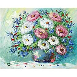 "Pink bouquet" impressionism oil by Aanush E. #2198583