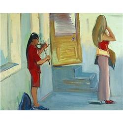 "City landscape 'Street musician' impressionism#2198584