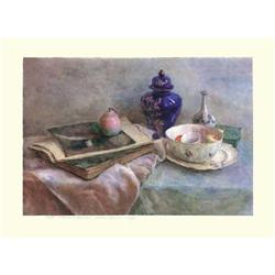 "Still Life with Porcelain" Russian lithograph #2198609