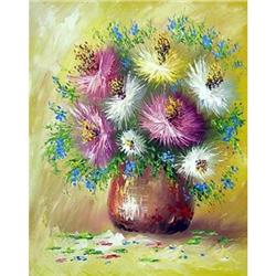 "Autumnal asters" impressionism oil by Aanush E#2198612