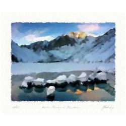 "Winter morning in mountains" big lithograph  #2198616