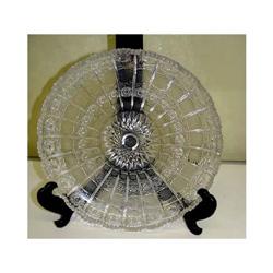 Cut Crystal Serving Dish Snow Flake Pattern  #2199335