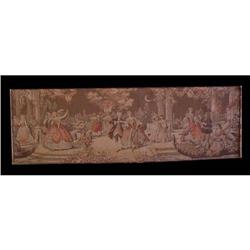 19c Woven Tapestry of an 18th Century Garden #2199348
