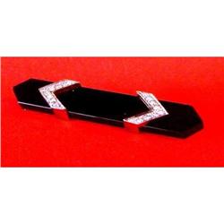 Art-Deco Diamond &  Onyx  Pin #2199363