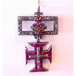 Maltese Cross in Diamonds & Rubies #2199381