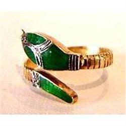 Antique Enamel Snake Ring With Diamonds #2199387