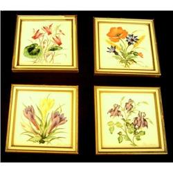 Set of (4) Rosenthal Hand-Painted Tiles #2199394