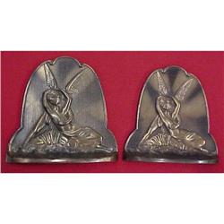Art Deco Metal Cupid & Psyche Bookends #2199420