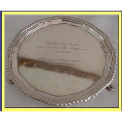 GOLF TROPHY LONDON ST SILVER SALVER / TRAY 1958#2199426