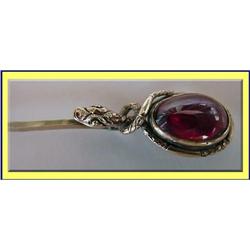 VICTORIAN PIN SNAKE COILING AROUND CABOCHON #2199430