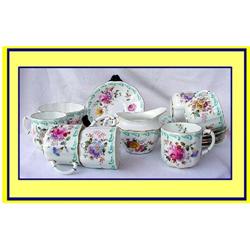 1942 ROYAL CROWN DERBY TEA SET / CUPS SAUCERS  #2199437