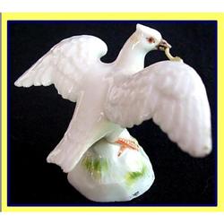 MINIATURE MEISSEN BIBLE DOVE W TWIG 1924-30 #2199440