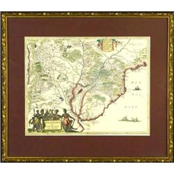 Antique Map Paraguay Ogilby 1671 South America #2213745