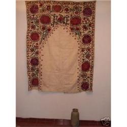 ANTIQUE UZBEK SILK HANDMADE EMBROIDERY SUZANI #2213842