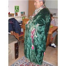 ANTIQUE UZBEKISTAN TURKMENISTAN CHAPAN ROBE #2213846