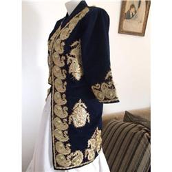 UZBEK HANDMADE EMBROIDERY BRIDE CHAPAN ROBE #2213847