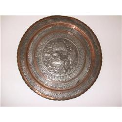 Antique copper 19" Persian plate/tray #2213850