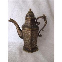 Islamic art jug copper work pitcher and silver #2213853