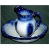 Image 1 : Large Flow Blue Pitcher & Wash Bowl  #2214627