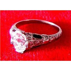 Antique Platinum, Diamond & Sapphire Ring #2214715