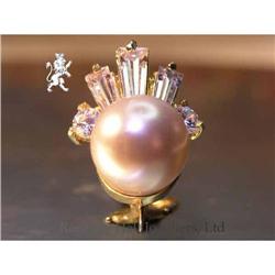 RHJ Simulated Pearl (comp) & CZ Earrings  #2228030