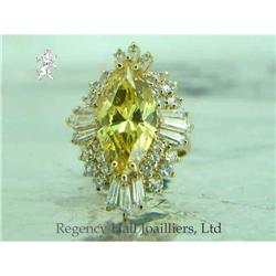RHJ Warm Canary Cubic Zirconium Marquise Ring #2228036