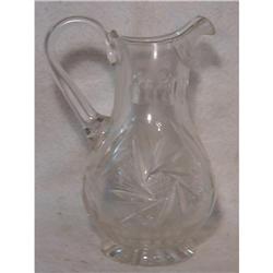 VINTAGE CUT GLASS OR  CUT CRYSTAL WATER PITCHER#2228059