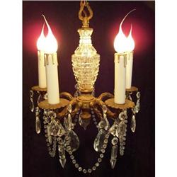 Petite Five Light Brass Cut Crystal Chandelier #2228175