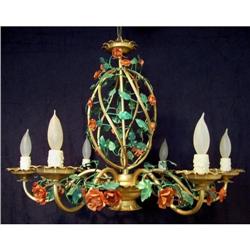 Italian Tole Climbing Vine Floral Chandelier #2228176