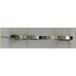 Gold & Platinum Sapphire & Diamond Bracelet #2228181