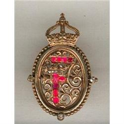 Victorian Rose Gold Ruby and Diamond Brooch #2228186