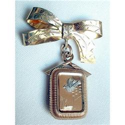 Victorian Rose Gold  & Silver Etruscan Brooch #2228274