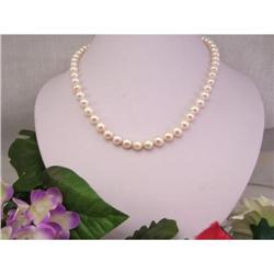 7-8mm Frshwtr White Pearl Necklace w/Gold #2228279