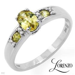 14kWhite Gold "Genuine Diamond & Sphenes" Ring #2228286