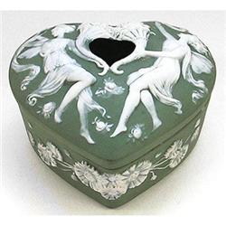 Schafer & Vater Green Jasperware Hair Receiver #2228298