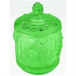 Walther Glass Green ROSEN Jam or Condiment Jar #2228308