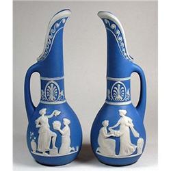 Schafer & Vater Pair of Jasperware Ewers #2228351