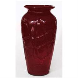 Czech Ruby Red Glass Hand or Mold Blown Vase #2228405