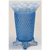 Image 1 : Imperial Katy Blue Opalescent Laced Edge Vase #2228430