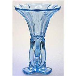 Ice Blue Pressed Glass 6 1/2 in Rocket Vase #2228431