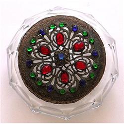 Heisey Powder Jar with Openwork, Jeweled Lid #2228435