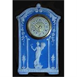 Schafer & Vater Blue Jasperware Mantel Clock #2228450