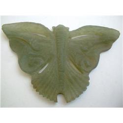 LIFE SIZE 2 SIDE CARVED JADE BUTTERFLY. #2228502