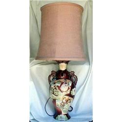 OX BLOOD KUTANI LAMP, SIGNED MEIJI #2228513