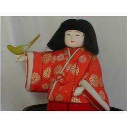 JAPANESE DOLL, GOFUN WITH EARLY WOODEN CASE, #2228515