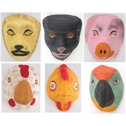6 old vintage HALLOWEEN hand painted MASKS #2228528