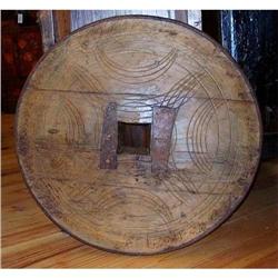 Antique WOODEN PRIMITIVE OX CART wheel  #2228541