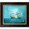 Image 1 : ORIG OIL PAINTING OF 2 LG RACING CLIPPER SHIPS #2228552