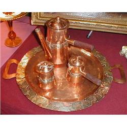 Artesanias MEXICAN Copper COFFEE Set -VINTAGE -#2228611