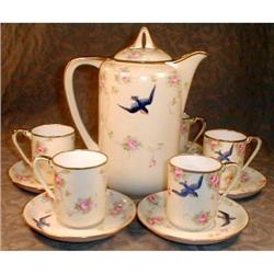 NIPPON Chocolate Set - BLUE Birds -  ANTIQUE #2228637